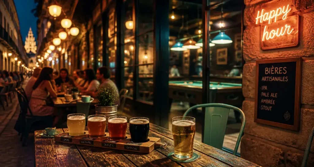 Bar Avignon avec billard, verres givrés et happy hour