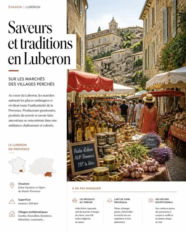 Festivités dans le Vaucluse ce week-end : marché provençal typique dans le Luberon