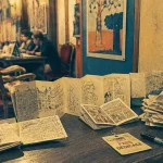 festival bd avignon 2025, table de dédicaces et BD en salle des fêtes