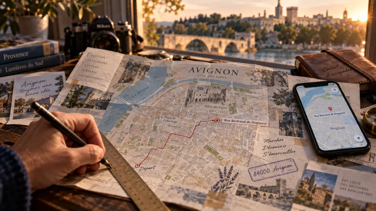 Rue Bertrand de Nogayrol à Avignon, plan urbain et repère cartographique