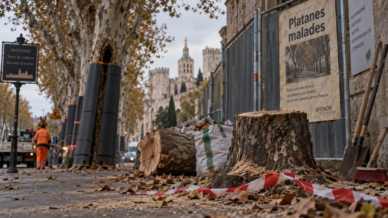 Avignon : la Ville explique l’abattage des platanes malades